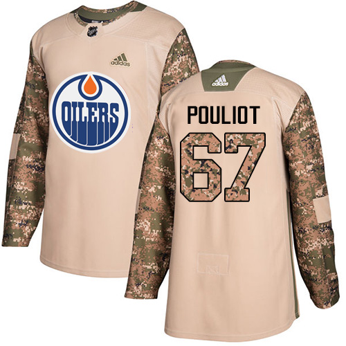 Adidas Oilers #67 Benoit Pouliot Camo Authentic Veterans Day Stitched NHL Jersey - Click Image to Close